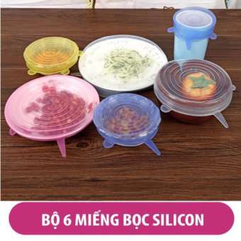 Hot-selling household goods Bộ 6 miếng màng bọc thực phẩm silicon co giãn
