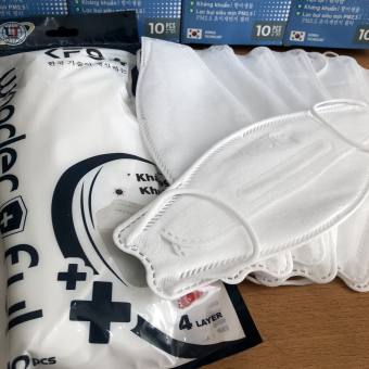 Khẩu trang y tế 4D Mask KF94 màu trắng kiểu Hàn Quốc 4 lớp kháng khuẩn, kháng bụi mịn lên đến 95%, đạt tiêu chuẩn ISO khẩu trang y tế, khẩu trang 3d mask, khẩu trang 3d land mask