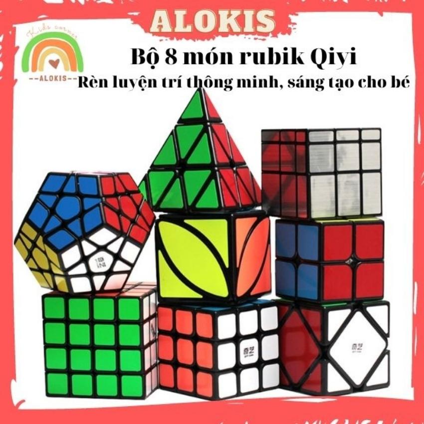 Rubik 4x4, 3x3, 2x2, rubik megaminx, pyranminx,skewb, ivy cube, mirror có sách hdsd- bộ 8 món là quà tặng cho bé -alokis