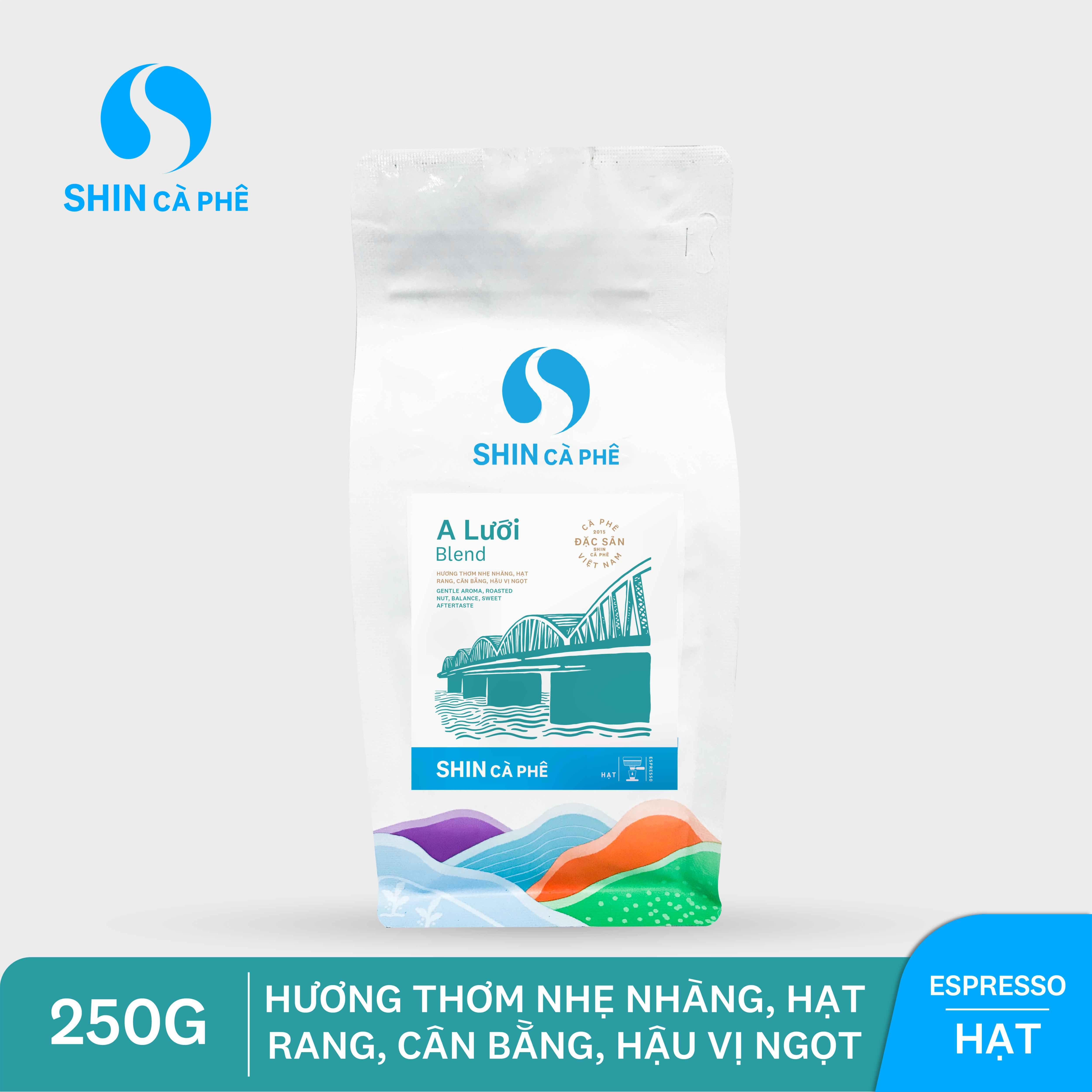 Shin cà phê - espresso a lưới blend 250g hạt - cà phê đặc sản pha máy