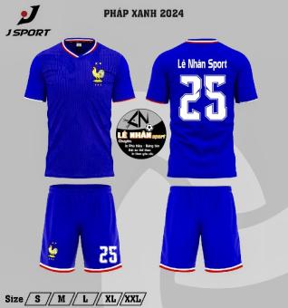 Áo bóng đá Pháp Xanh 2024, có nhận in tên số, áo bóng đá nam nữ