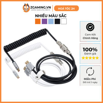 Dây Cáp Bàn Phím Cơ USB Type-C - Loại Dây Xoắn Cao Cấp - Chất Liệu PU - Tốc Độ Truyền Nhanh - Không Độ Trễ