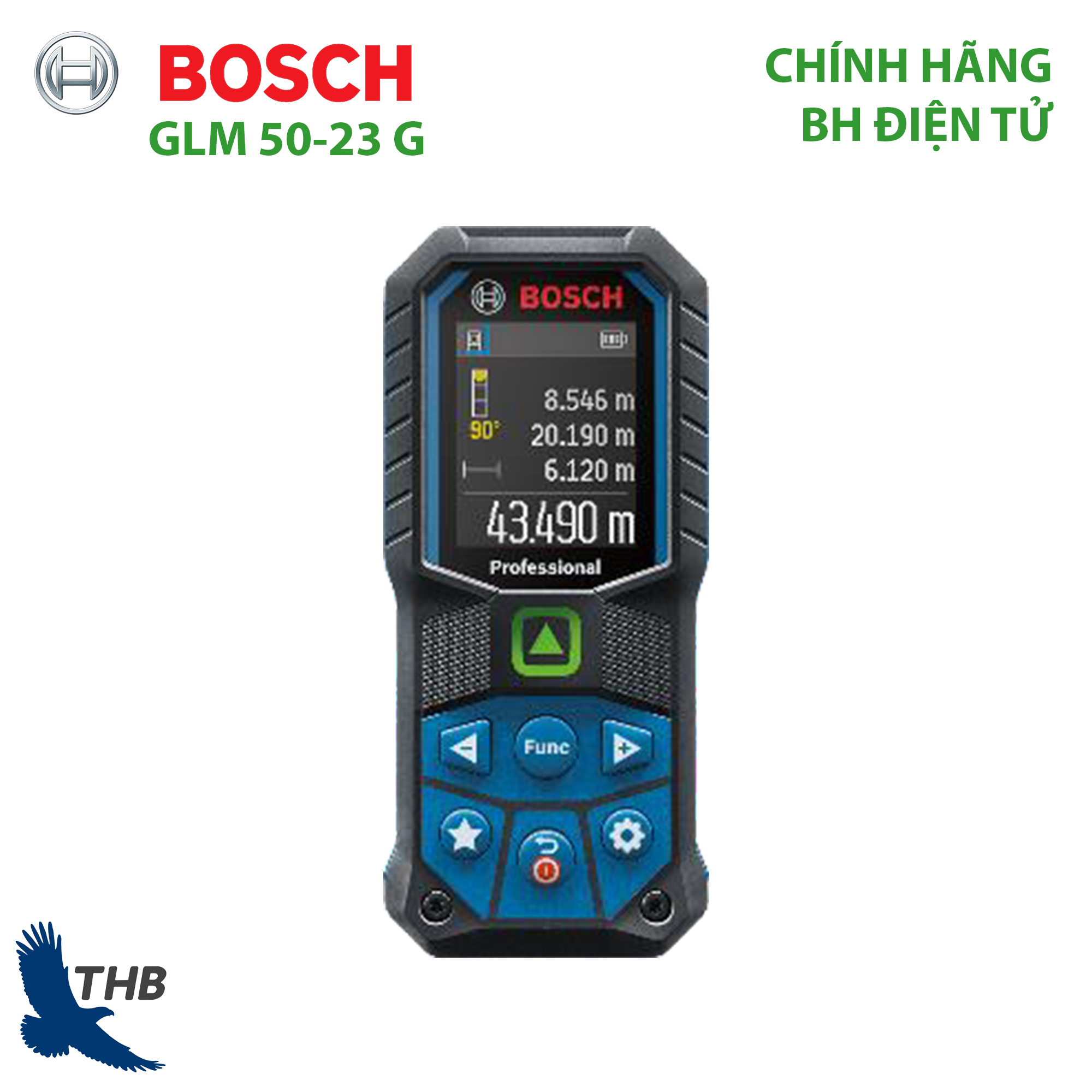 Máy đo khoảng cách bosch glm 50-23 g tia xanh mới