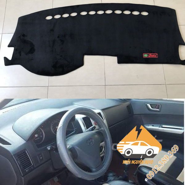 Thảm taplo xe getz 2007, 2008, 2009, 2010 chống trượt 3 lớp chất liệu nhung mịn loại 1
