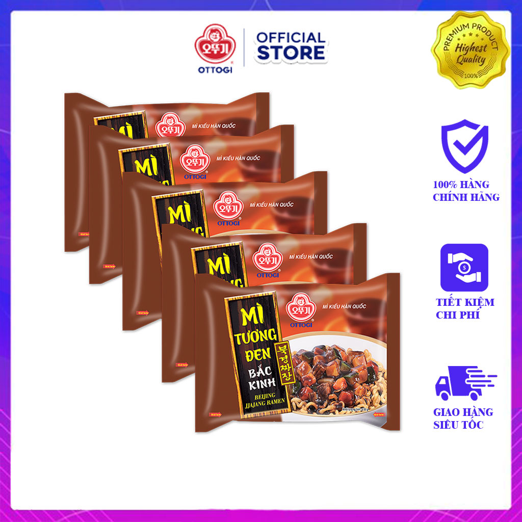 Combo 5 gói Mì Tương Đen Bắc Kinh Ottogi 135G