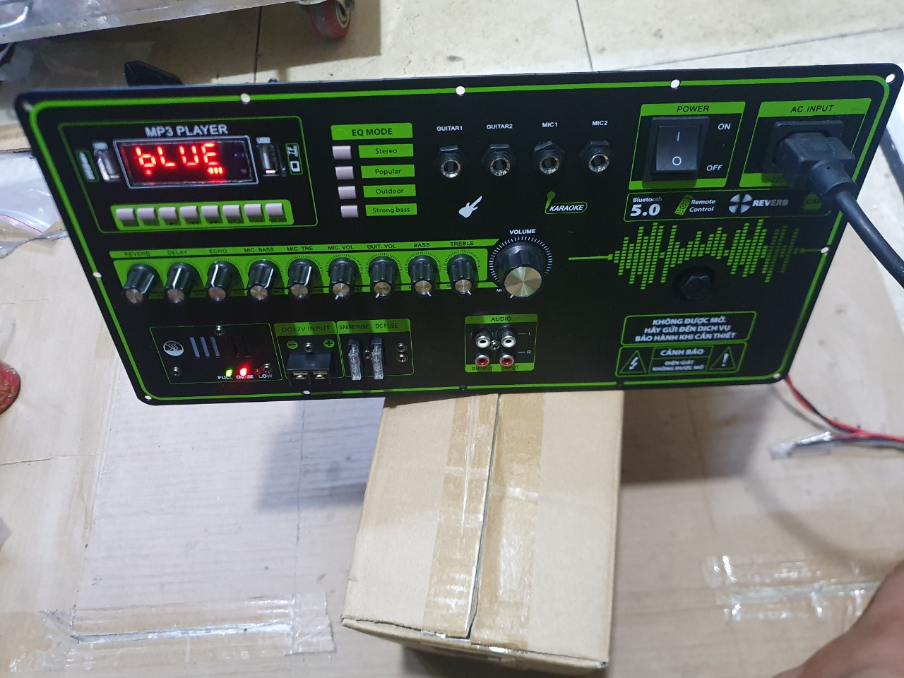 Mạch loa kéo công suất lớn có eco reverb-Bo loa kéo có eco reverb chống hú-Bo loa kéo công suất lớn-Bo nằm ngan 19x38 (CÓ 2 MÀU TÍM VÀ CAM)