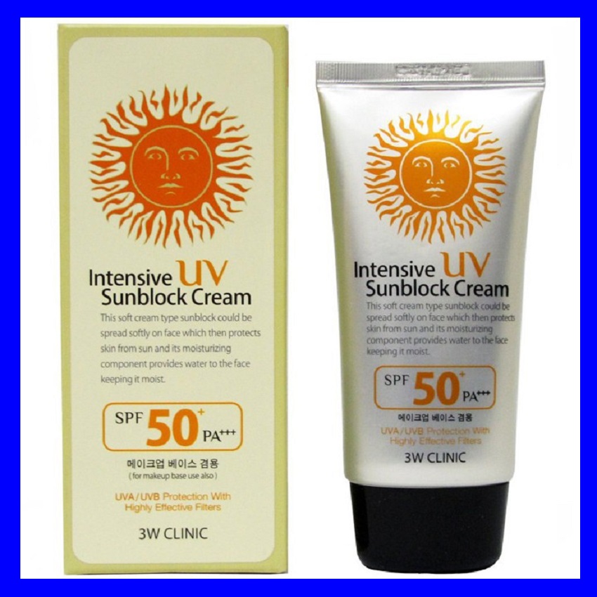 [HÀNG CHÍNH HÃNG] Kem chống nắng kiềm dầu dưỡng da 💖FREESHIP💖 Kem Chống Nắng 3w Clinic Intensive UV Sunblock Cream SPF 50 Pa+++