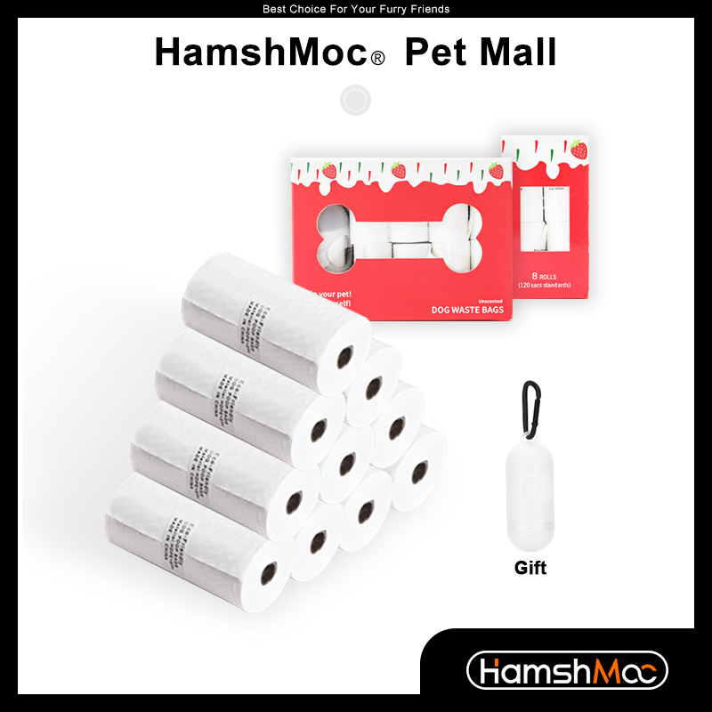 Hamshmoc túi đựng phân chó dày chắc chắn túi đựng chất thải cho chó có thể phân hủy sinh học với dụng cụ phân phối và kẹp dây xích túi đựng rác không chất thải có mùi thơm