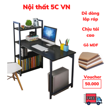 Bàn làm việc, bàn máy tính có kệ sách, thiết kế hiện đại sang trọng, độ bền cao ( nhiều màu)