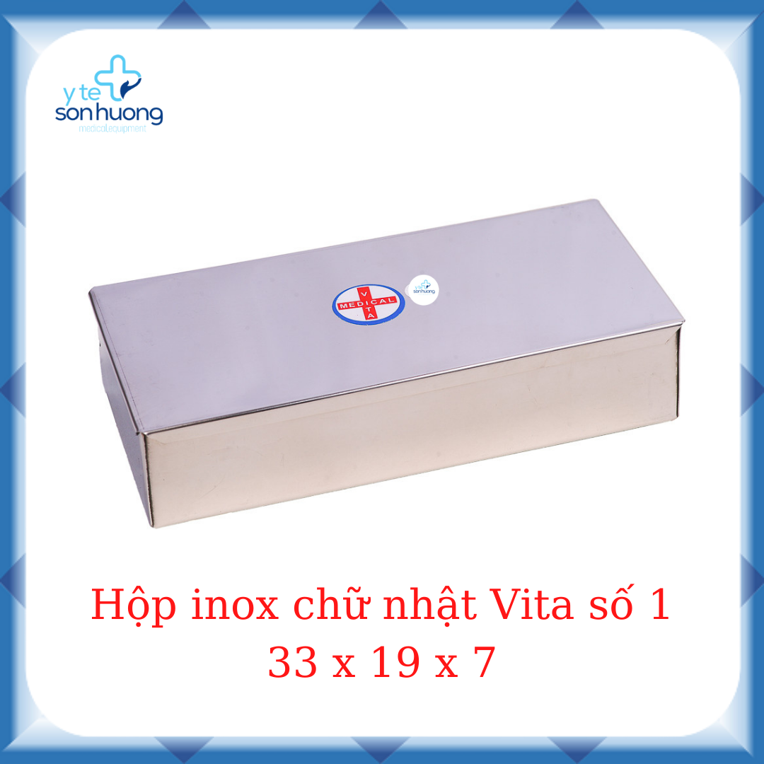 Hộp inox chữ nhật vita số 1 33 x 19 x 7
