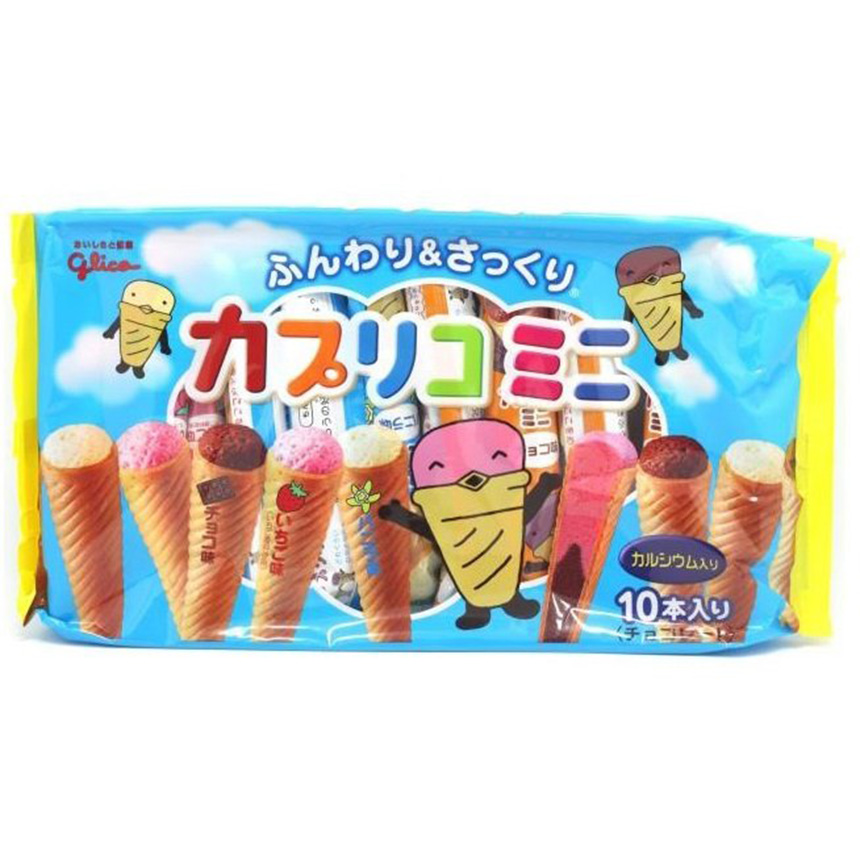 Bánh ốc quế Glico Nhật Bản cho bé từ 1 tuổi - gói 10 chiếc