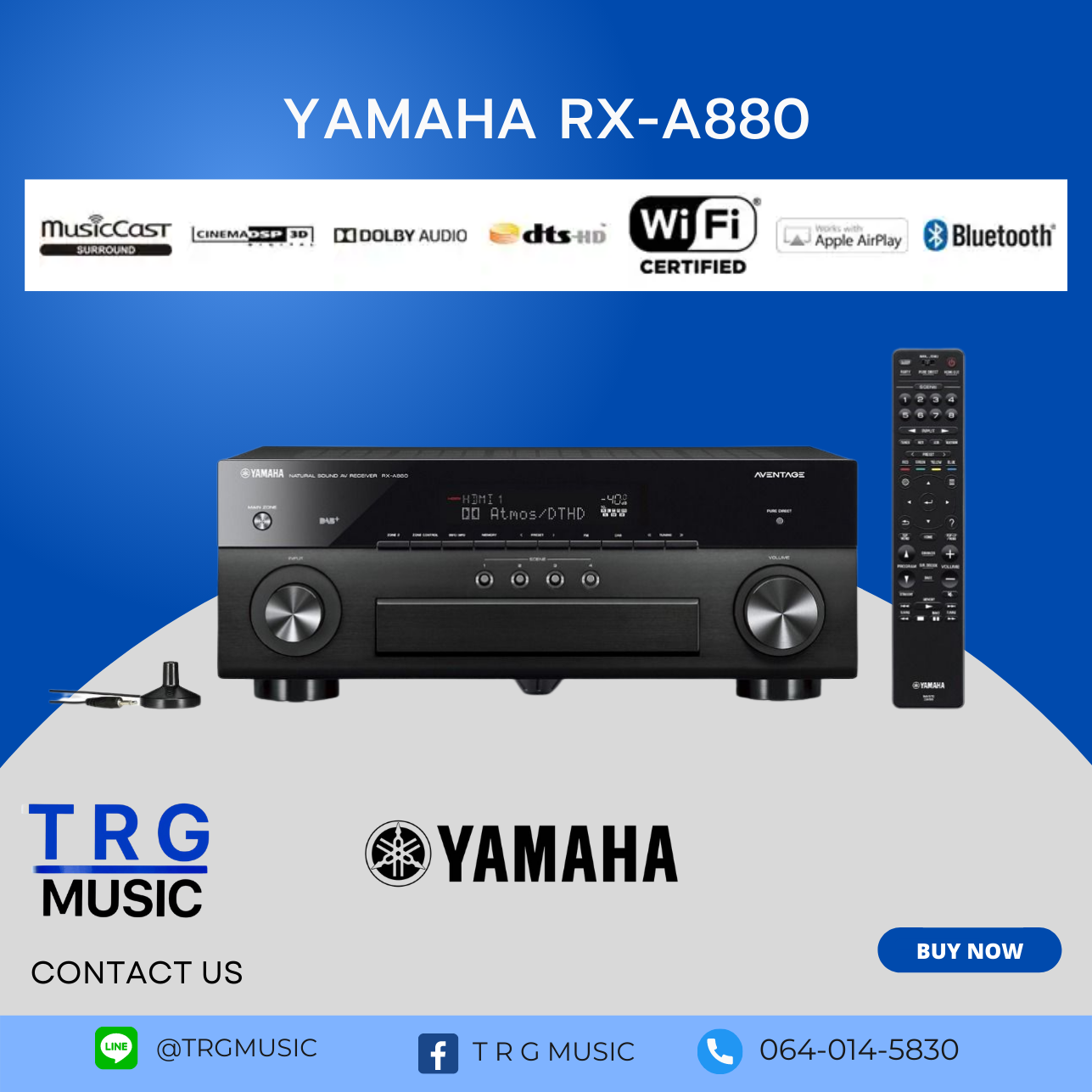 YAMAHA RX-A880 (สินค้าใหม่แกะกล่อง รับประกันศูนย์ไทย) - ยี่ห้อ Yamaha ราคา 47,200 บาท*ส่งฟรี