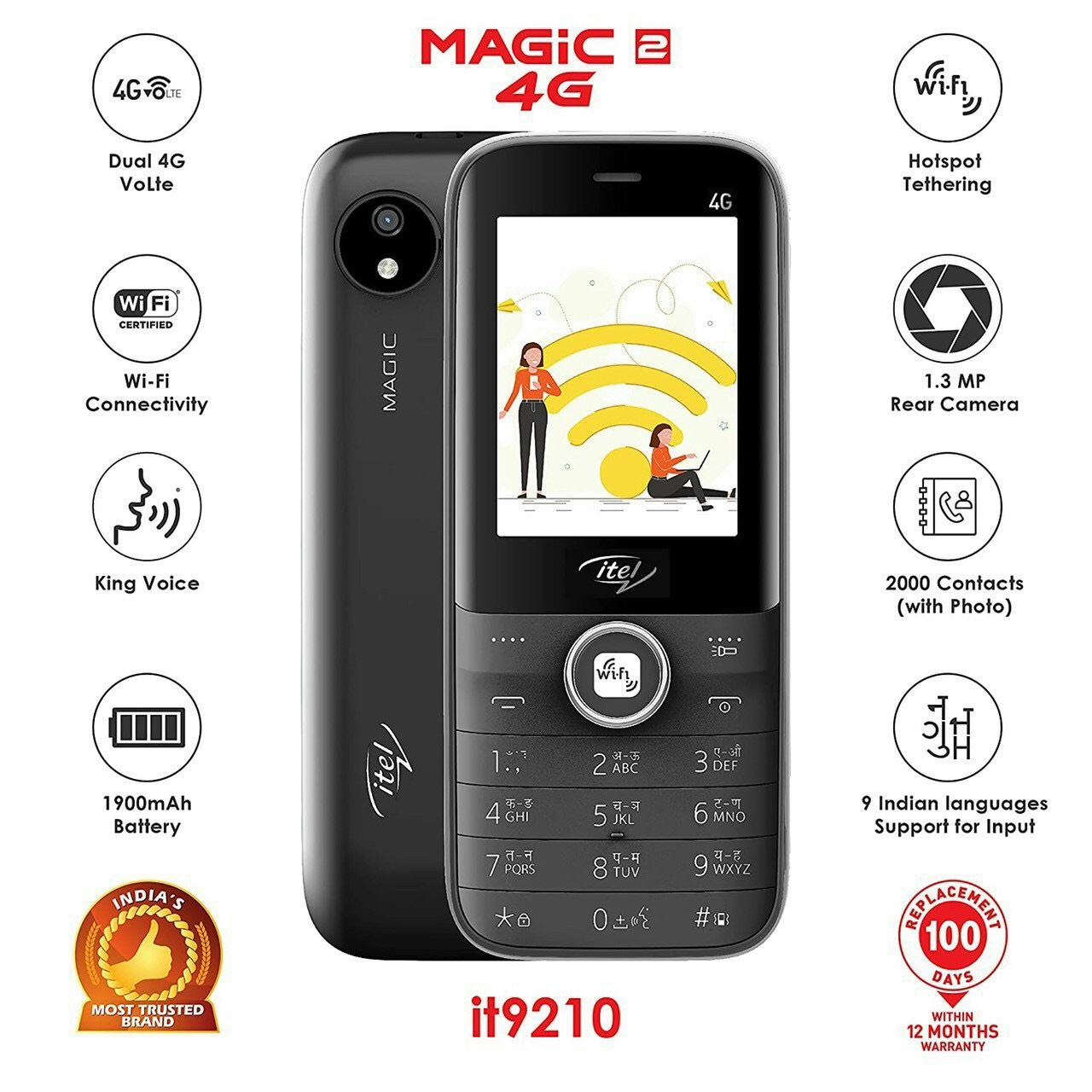 Điện thoại itel it9210 4g - có wifi - lướt web, new fullbox - hàng chính hãng