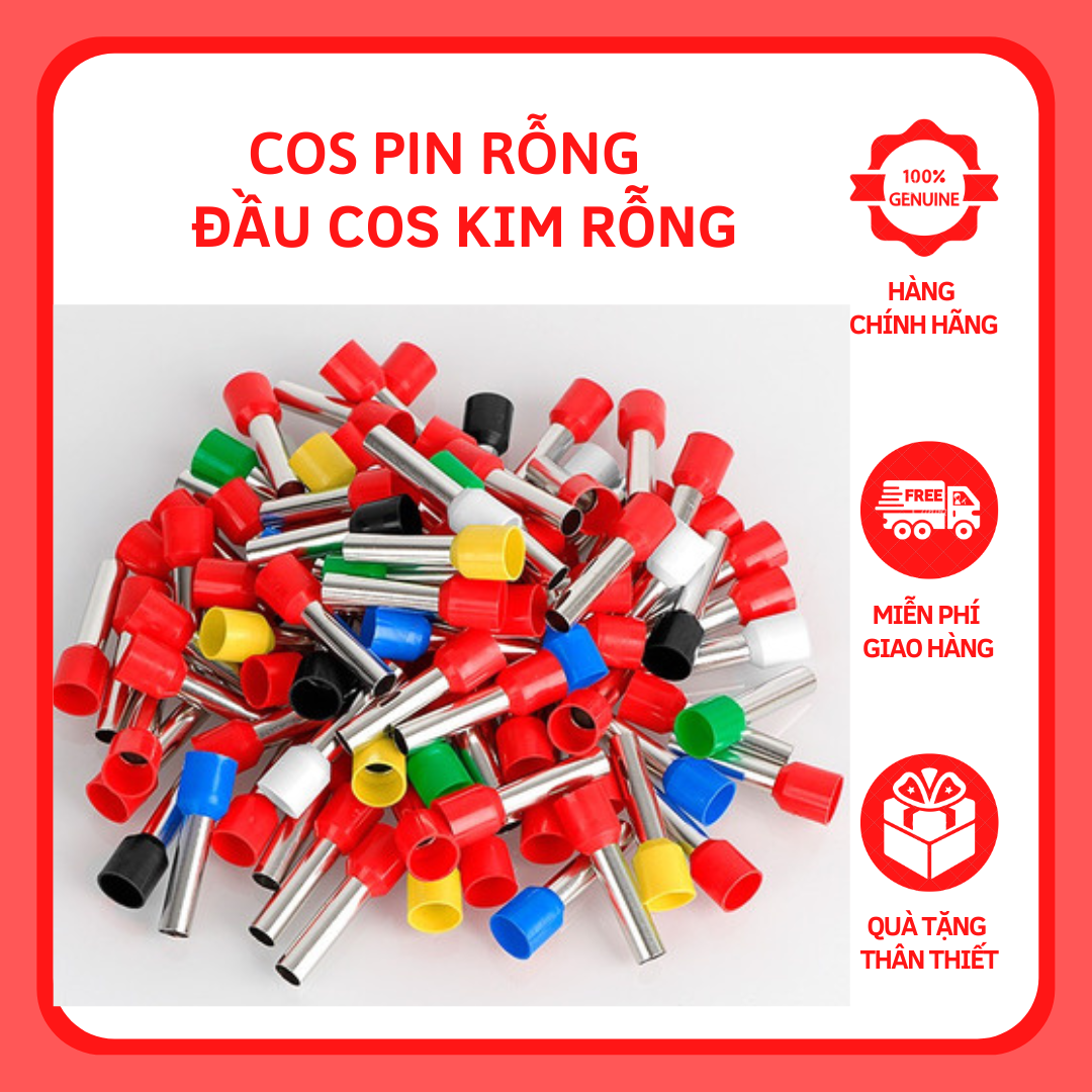  Đầu cos pin rỗng bọc nhựa túi 100 cái đầu cos kim rỗng cos kim dài cốt pin rỗng,cốt kim rỗng cốt kim thông,cos kim thông,đầu cos đi dây điện,cos dây điện,đầu cốt dây điện,cốt dây điện đầu cos tủ điện cốt pin rỗng 