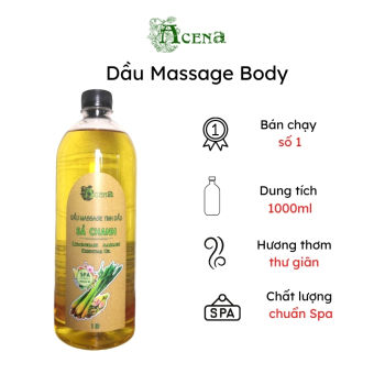 Dầu Massage Body Tinh Dầu Sả Chanh ACENA 1000ml Chuẩn Spa