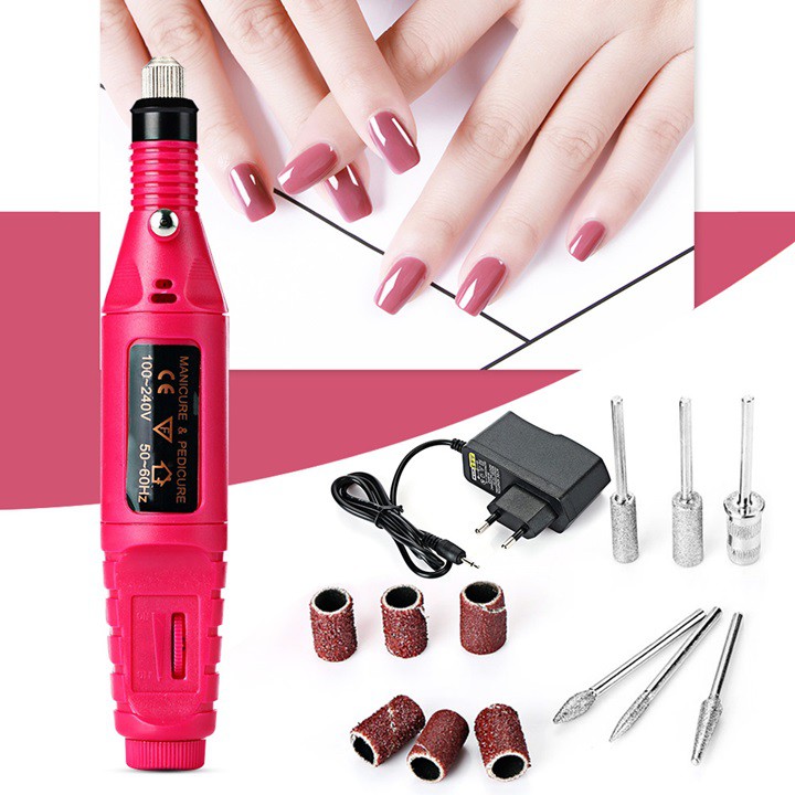 Máy Làm Móng Làm Nail Tạo Kiểu Móng Mini Chuyên Nghiệp USA, Máy Mài Mini / Máy Mài Móng Cầm Tay Nail Máy mài móng cầm tay chuyên dụng trong mài phá sơn gel , loại bỏ da chết,...