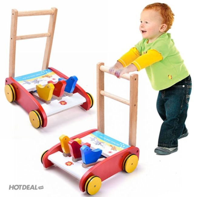 Xe tập đi cho bé - Xe tập đi bằng gỗ con gà cao cấp giúp bé nhanh biết đi, hàng viêt nam chất lượng cao