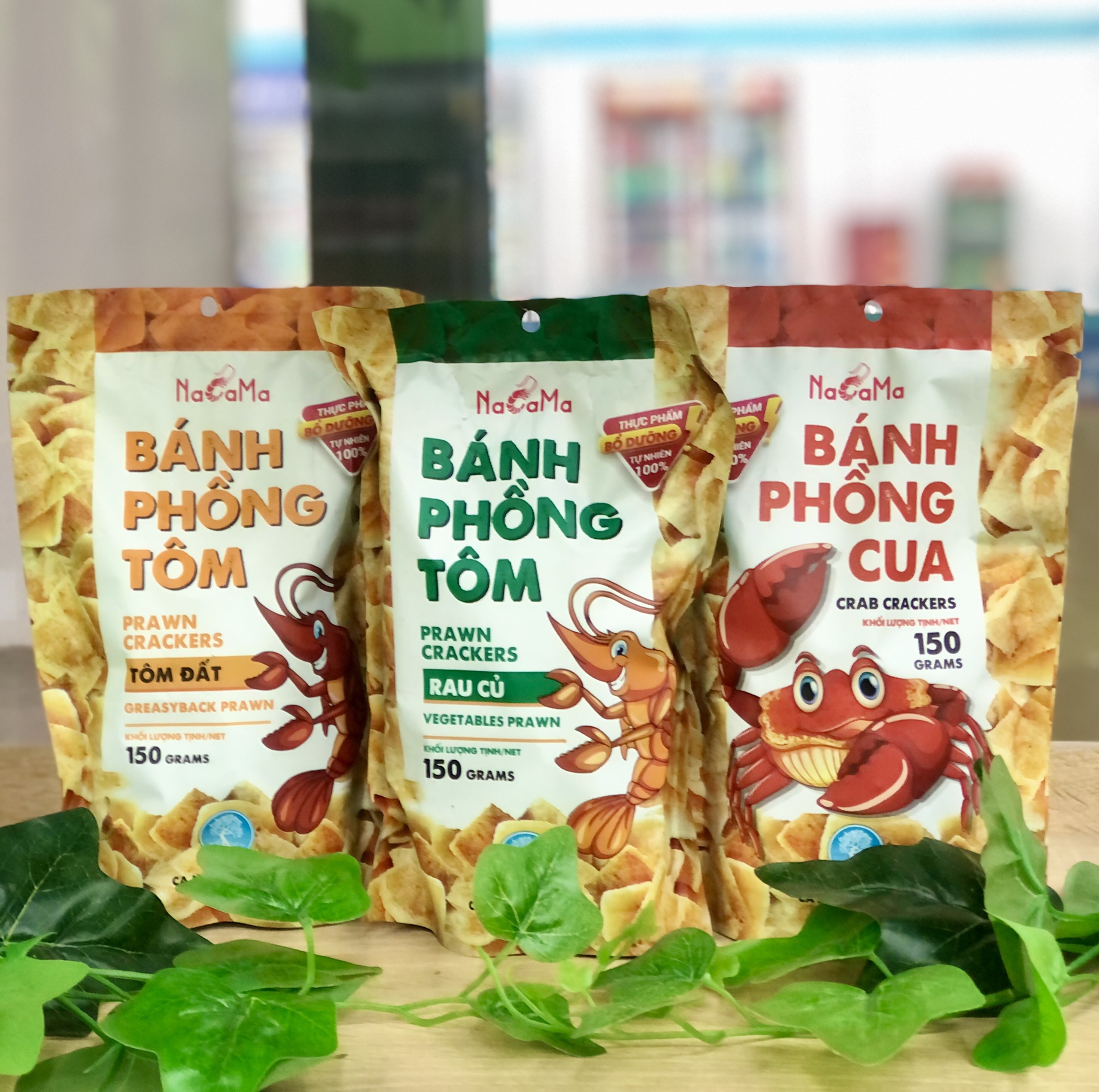 Bánh phồng cua - rau củ - tôm nacama dinh dưỡng - túi 150gr