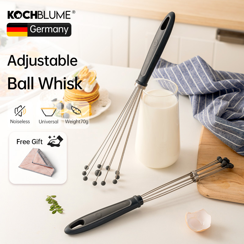 Kochblume Adjustable Whisk Egg Beater Food-grade Silicone Ball Whisk Kitchen Manual Mixer for Sauces Cream Cooking Blender ราคา 690 บาท*ส่งฟรี