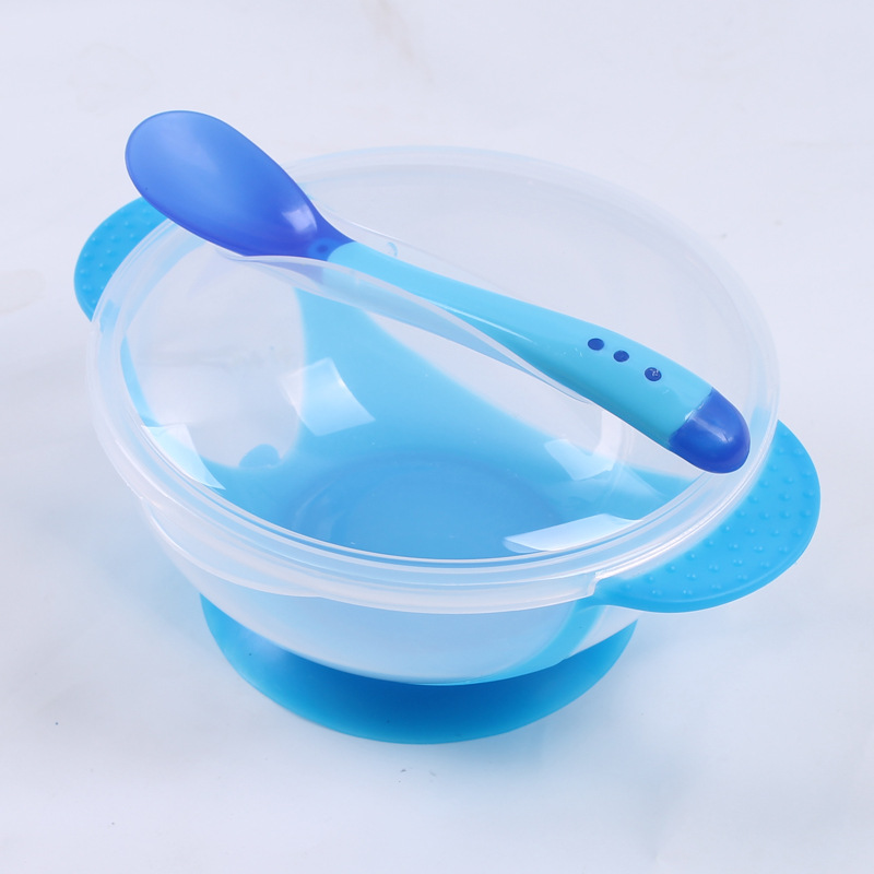 HIPPO LAND Mangkok sendok tutup bayi /alat makan bayi silikon anti tumpah 45