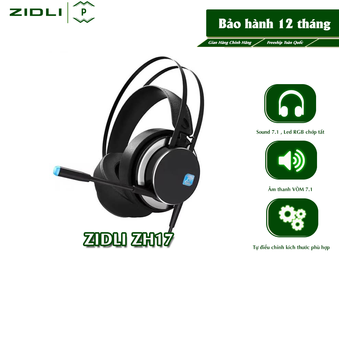 Tai nghe Gaming ZIDLI ZH17 Sound 7.1 , Led RGB chớp tắt