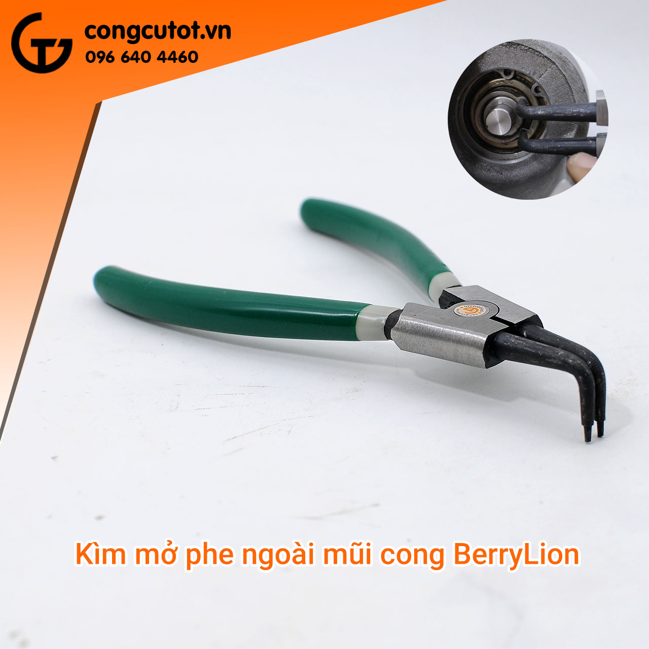 Kìm phanh- kìm phe ngoài mũi cong Berrylion 150mm, 175mm