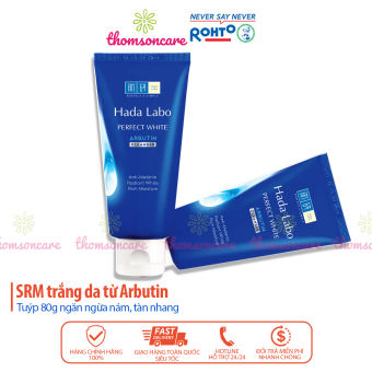 Sữa rửa mặt Hadalabo Trắng da - srm Hada Labo tuýp 80g ngăn ngừa nám, tàn nhang từ tinh chất Arbutin