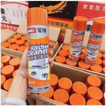 Bình Xịt Bếp-Màu Vàng cam Kitchen Clear 500ml- Xịt tẩy mỡ bếp - Xịt vệ sinh bếp - Xịt tẩy vệ sinh đa năng