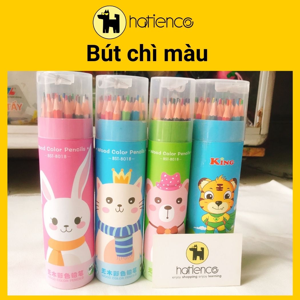 Hộp Bút chì màu dễ thương kèm đồ chuốt