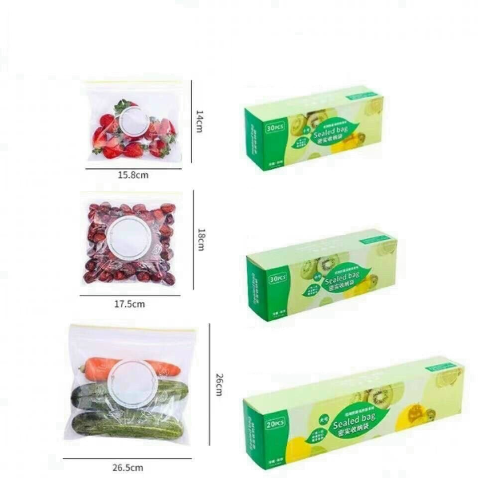 Set 3 túi zip đựng thực phẩm có khóa