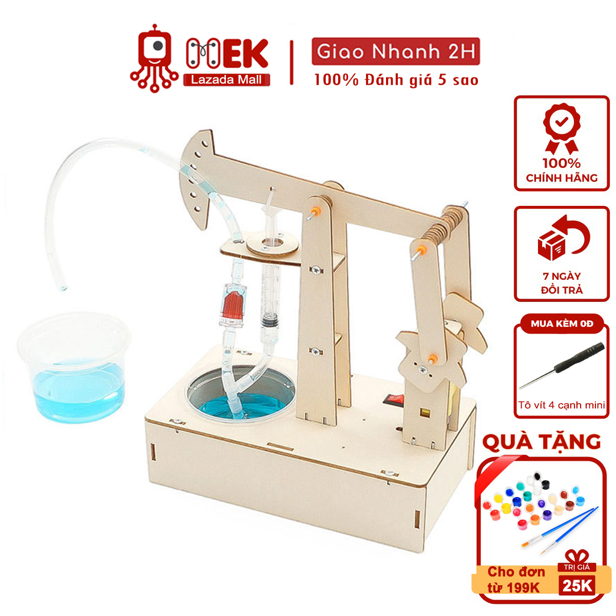 Đồ chơi thông minh, sáng tạo stem bộ lắp ráp mô hình máy bơm dầu mỏ tự động m-25 cho bé, đồ chơi trẻ em diy giáo dục stem, steam