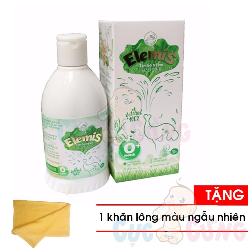 Nước tắm thảo dược Elemis 200ml Tặng Khăn tắm cotton siêu mềm màu ngẫu nhiên 25x40cm - nuoc tam cho be
