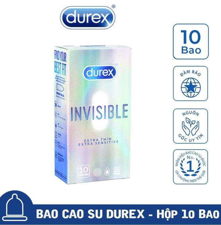 [CHE TÊN SẢN PHẨM] Bao cao su Durex Invisible Extra Thin cực siêu mỏng Hộp 10 BCS