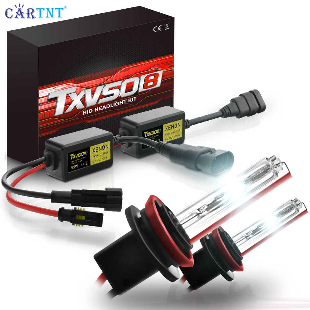 CarTnT 2 Bóng Đèn Pha Ô Tô Xenon H7 H11 55W 12V Bộ HID Đèn Ô Tô H1 H3 H4 H8 9004 9005 HB3 9006 9012 