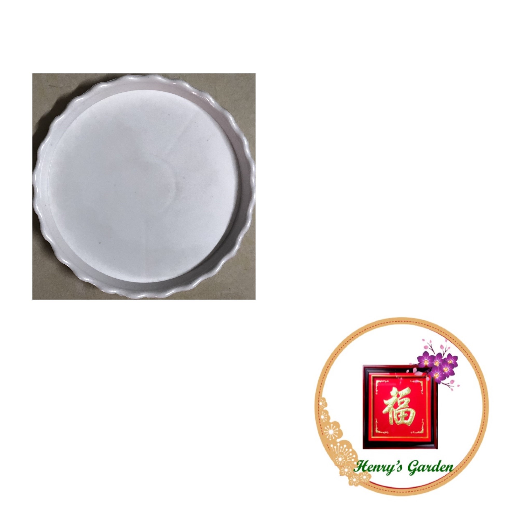 Đĩa lót chậu tròn khía phi 8,5cm - #046d#