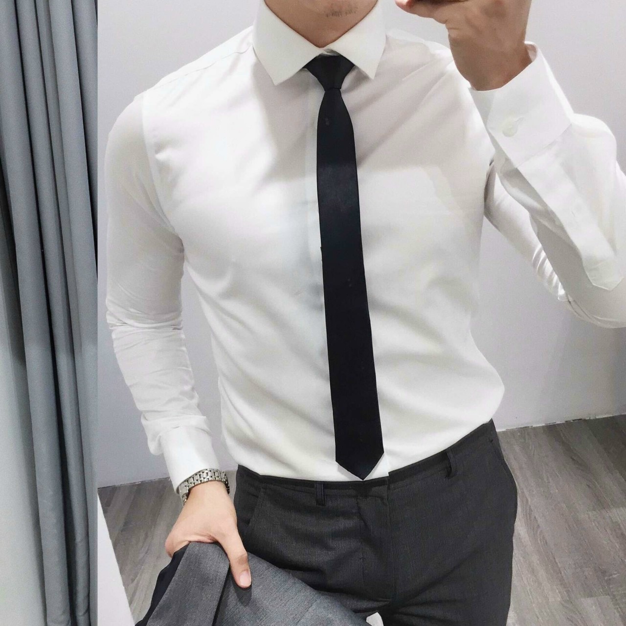 Áo sơ mi nam gấp hộp kiểu dáng công sở hot nhất