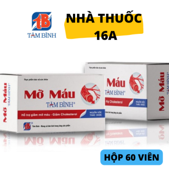 CHÍNH HÃNG - MỠ MÁU TÂM BÌNH - HỖ TRỢ NGƯỜI CHOLESTEROL CAO, XƠ VỮA MẠCH MÁU