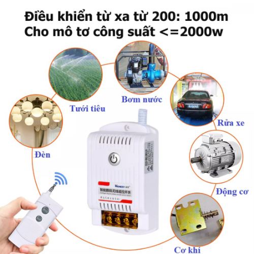 Bộ Công Tắc Điều Khiển Từ Xa 9220KG 1Km Honest với Công Suất 30A/220V, Thiết Kế Nhỏ Gọn Tiện Dụng, Có Chức Năng Học Lệnh
