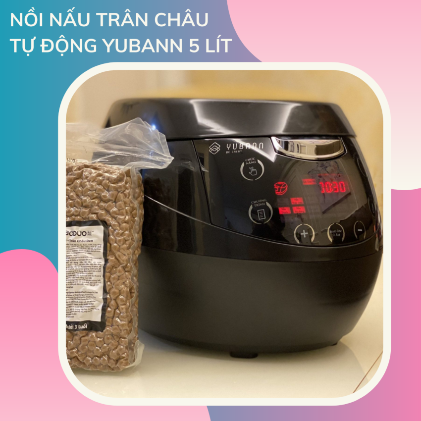 Nồi nấu trân châu tự động Yubann 5L thế hệ mới, chuyên dùng nấu ủ trân châu các loại cho quán trà sữa, bảo hành 12 tháng, tặng kèm cân tiểu li | Viet Shop Da Nang