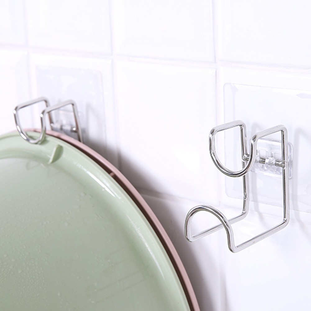 Móc treo chậu dán tường inox treo dao thớt đa năng móc treo đồ dán tường a1933