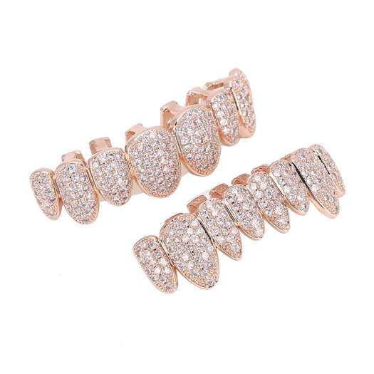 Bộ Răng Grillz, Đạo Cụ Hip Hop, Trang Trí Răng Grillz Cho Món Quà Tiệc Halloween Bộ Đồ Vàng Hồng