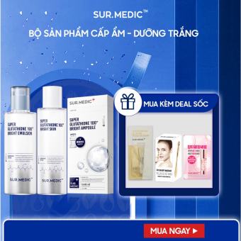Bộ Sản Phẩm Dưỡng Da Căng Mướt Sữa Dưỡng Trắng & Nước Cân Bằng Giữ Ẩm Dưỡng Sáng Da & Tinh Chất Truyền Trắng SURMEDIC