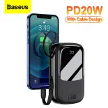 Baseus Mini 22.5W Power Bank 20000mAh USB Loại C PD 20W Bộ sạc nhanh Powerbank 10000mAh Pin ngoài di động cho iPhone 14 13 12 Pro  Xiaomi Poco