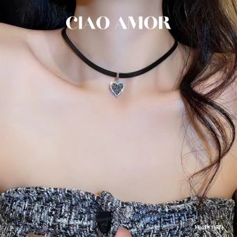 Vòng cổ choker Dây chuyền nữ dây đen sang trọng Trang sức Ciao Amor - DC0571