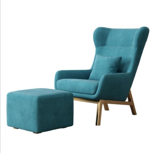 Ghế Sofa Lưng Cao Kèm Đôn-Ghế Sofa Đơn Nỉ Kèm Đôn