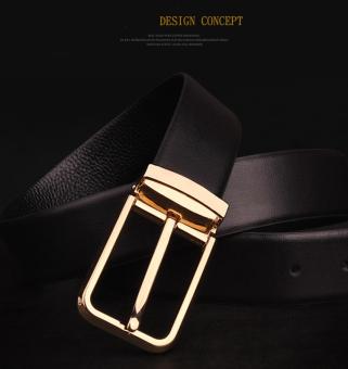 Thắt Lưng Dây Nịt Nam Khóa Kim - Da Bò Thật 2 Lớp - Phong Cách Âu - Mỹ(Màu đen và cafe sẫm)