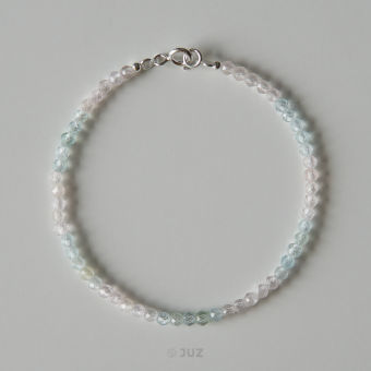 Vòng tay Morganite x Aquamarine premium 2.7mm