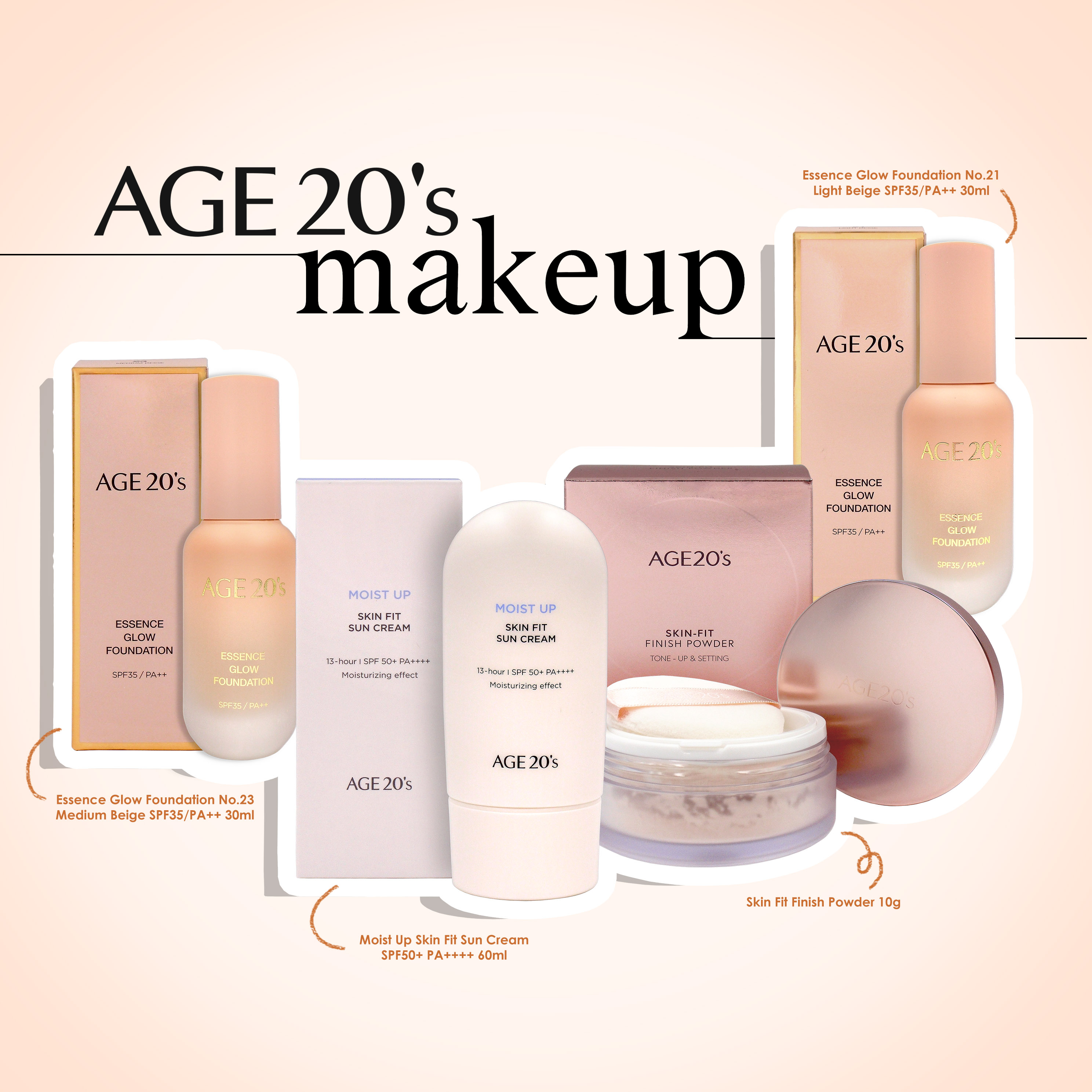 AGE 20's Essence Glow Foundation SPF35 – 30ml In Light Beige – Leuchtender Teint Den Ganzen Tag