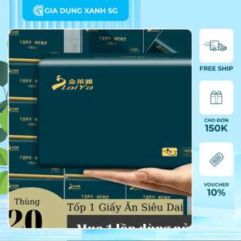 Thùng 20 Gói - Khăn Giấy ăn 5 lớp nội địa Trυng Quốc LaiYa, giấy ăn siêu dai loại đẹp và mềm mịn, không bở khi gặp nước, khăn giấy khô, khăn giấy ướt, khăn giấy, khăn giấy ăn, khăn giấy , khăn lau tay, khăn lau