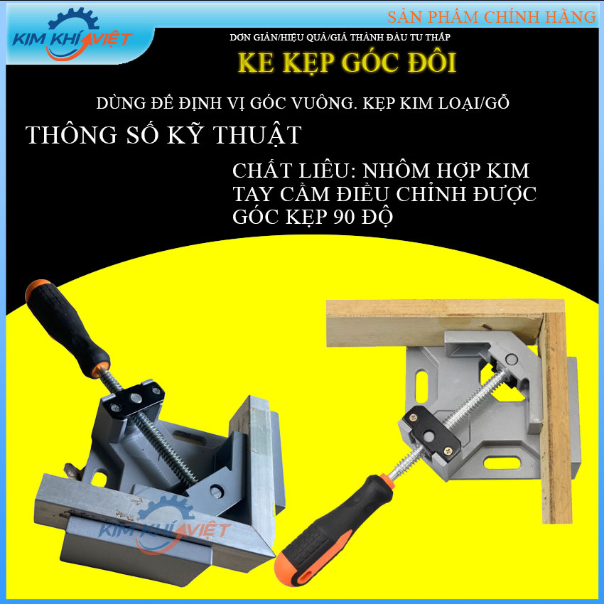 Ke goc đơn, kẹp góc đơn tạo góc vuông 90 độ đạt độ chính xac 100%. Sử dụng ke ep góc giúp bạn yên tâm trong công việc.